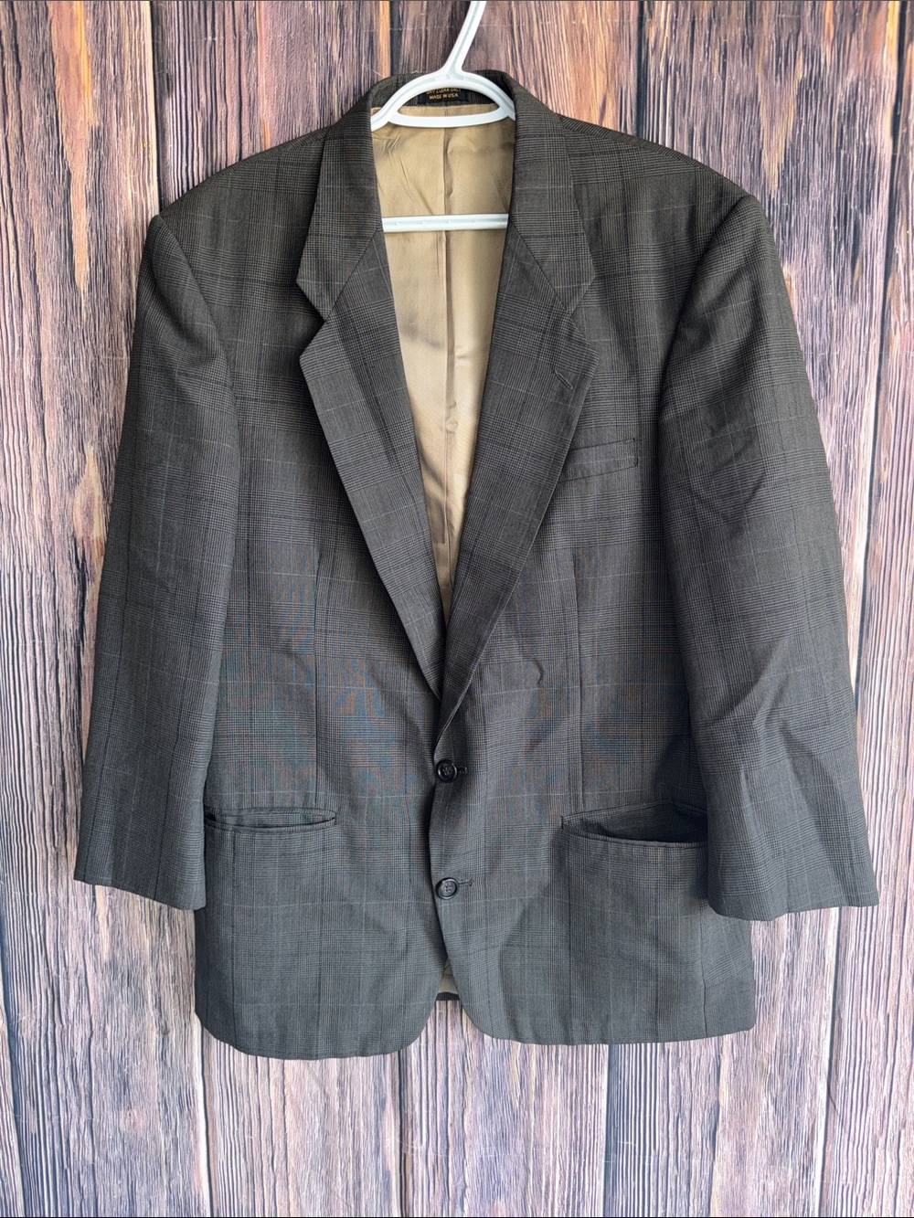 Men's Two-Button Windowpane Blazer - Gray